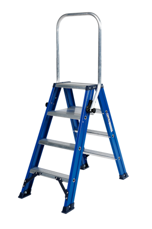 DAS Ladders DT04BBKL dubbele trapladder met 4 treden en klapbeugel